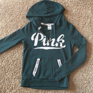 PINK Quarter Zip Hooded Sweatshirt